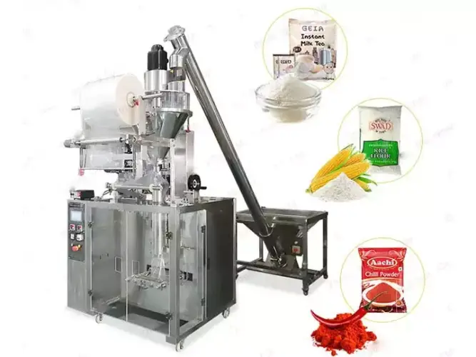 Automatic powder packaging machine with screw conveyor