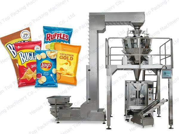 Máquina envasadora de solapas de bolsas con pesadora de cabezales múltiples