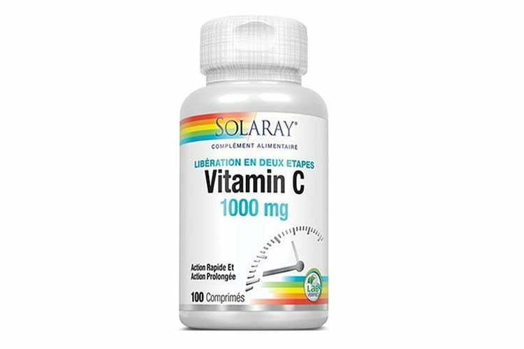 Bottled vitamin c with label