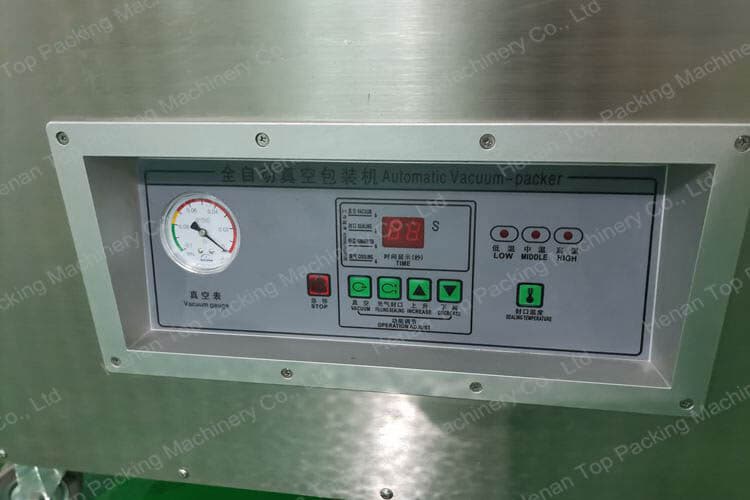 The control panel of rice brick vacuum sealer