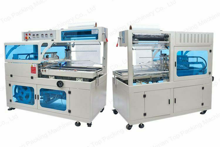 The front and back of shrink film wrapping machine