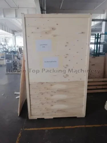 Machine package in wooden case for delivery