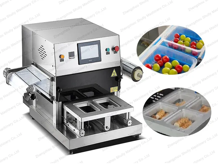 Máquina de selagem de bandejas de mesa